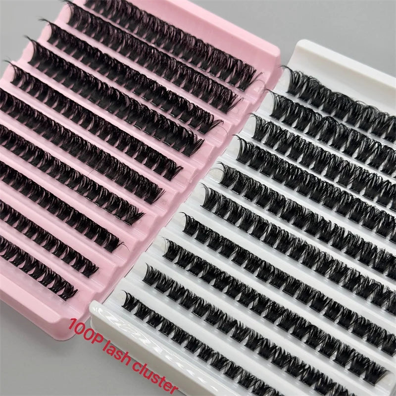 Wholesale Full Strip Eye Lashes Kits 30P-100P Private Label DIY Segment Lashes Cluster Eyelashes Vendor