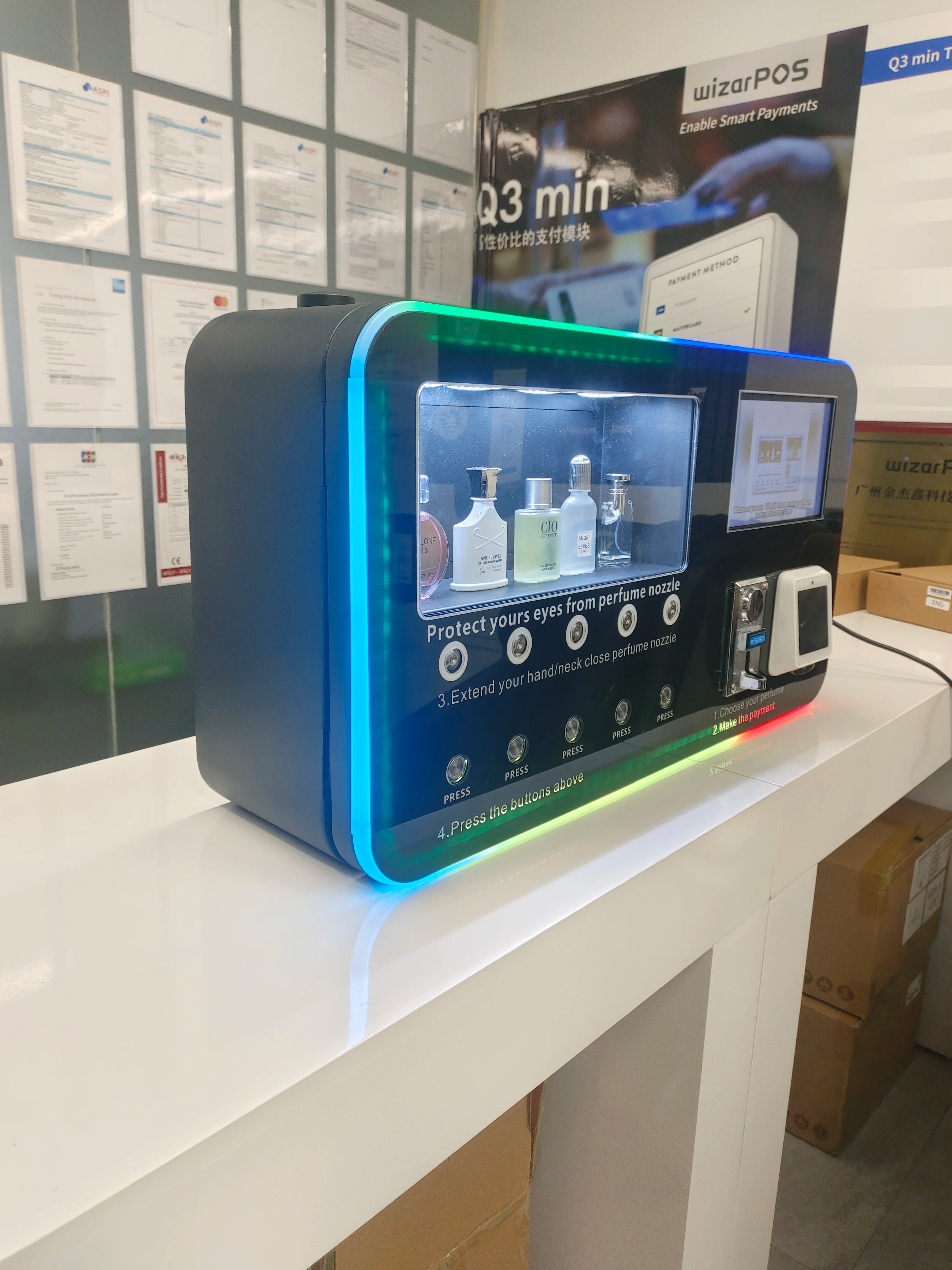 Perfume Sprayer Vending Machine, Fragrance Dispenser, Cologne Vending Machine 	Small Business Idea, Self-Service,