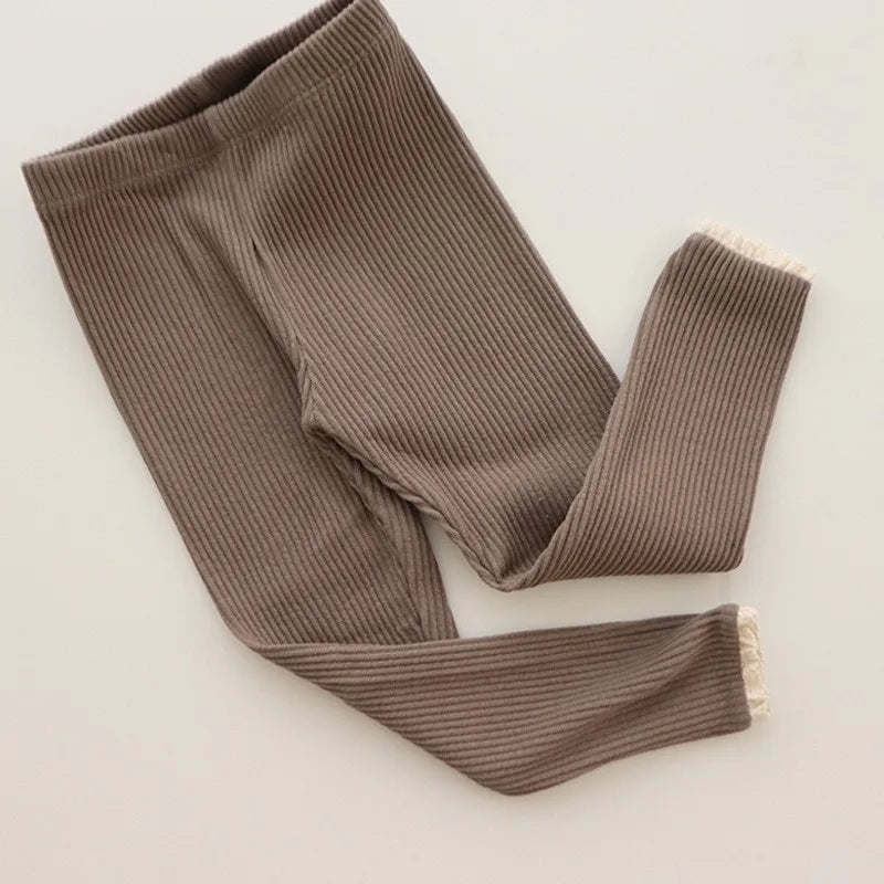 New Born Girl Trousers Winter Spring Long Cotton Elastane Slim Pants Thick for Baby Girl Leggings for Girls Kids and Children