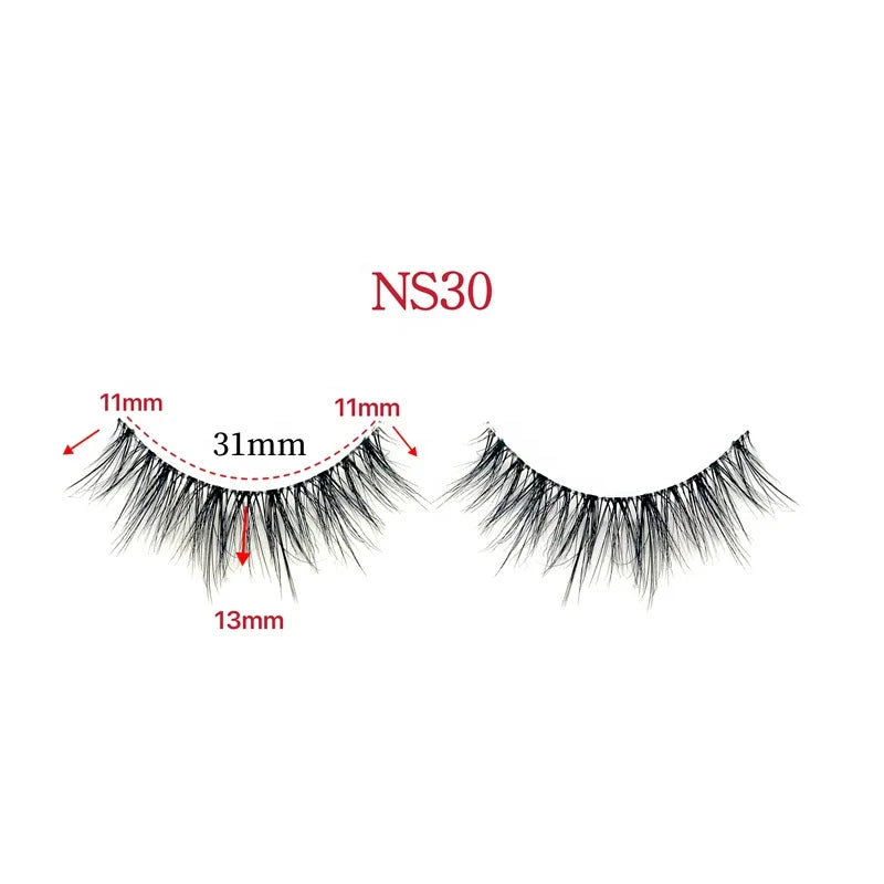 Ultra Thin Band Faux Mink Lashes Comfort Lightweight Soft Eyelash Vegan Wispy Synthetic Hair 3D Natural PBT Fiber Cat Eye Lashes