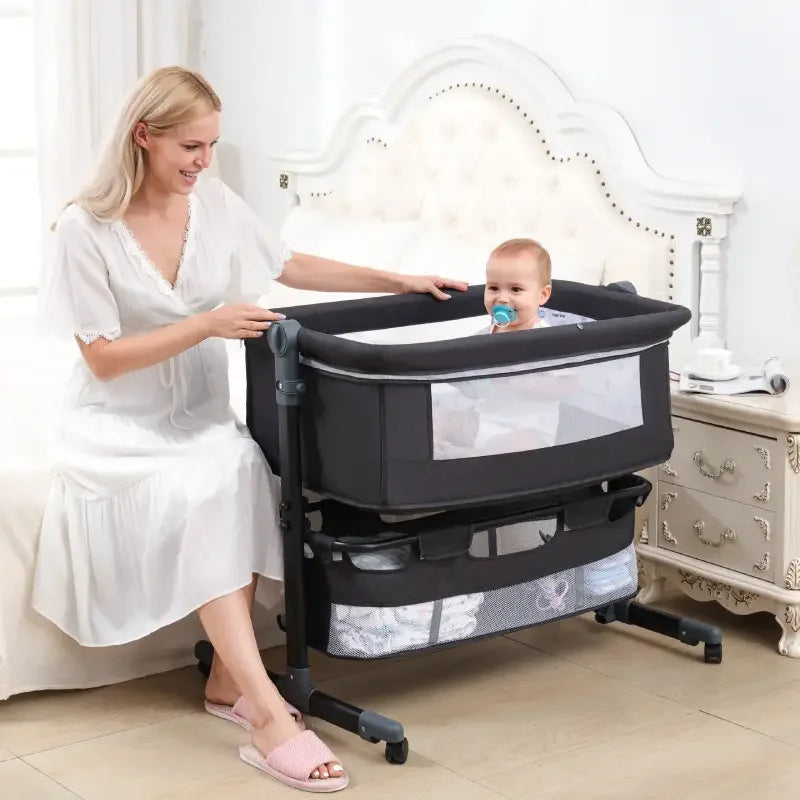 Factory Outlet Classic Folding  Movable Baby Cot Playpen Babies Bed Playard Baby Crib and Beds for New Born