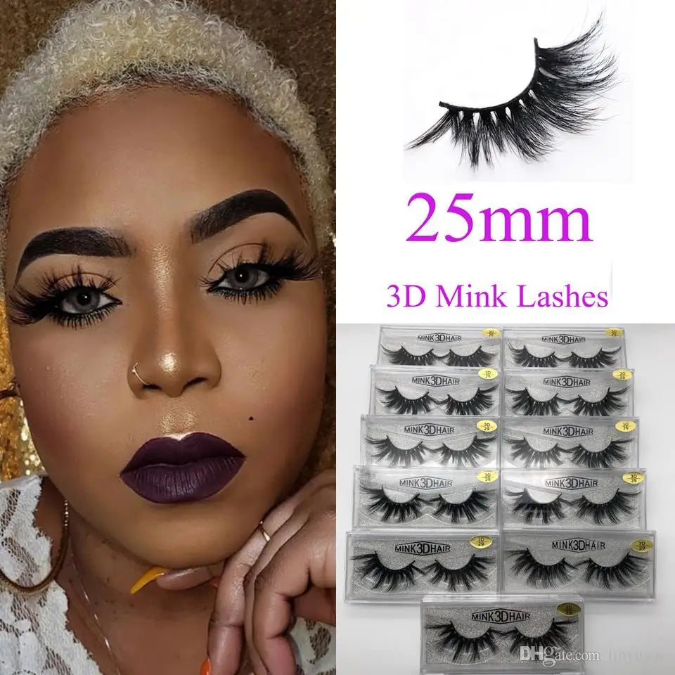 New Design Custom Eyelash Packing Set 3d Mink False Eye Lashes Own Brand 25mm Wholesale Mink Eyelashes