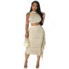 Latest Version One Set Women's Embroidered Tank Tops and Skirts Outfits Hot Sale Two Piece Skirts Sets