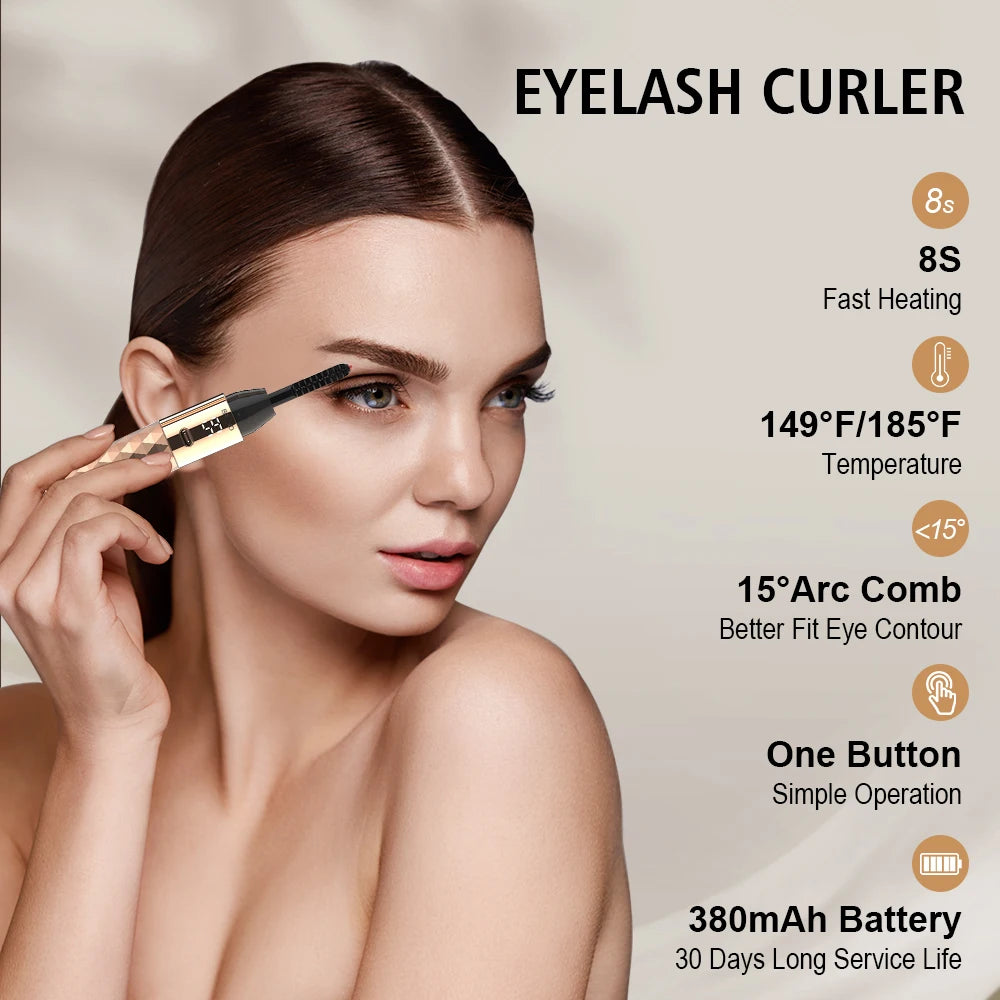 Customize Packaging MOQ 100pcs Little Portable Plastic Electric Heated Eye Lashes Curler for Eyelash Lifting