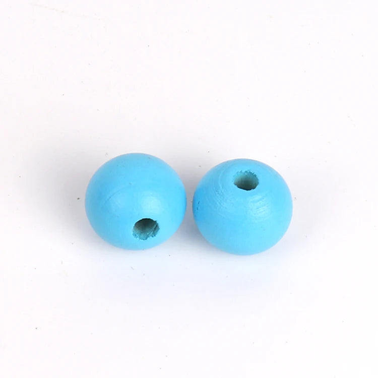 Fast Shipping New Born Baby Toys Chewable 10mm/12mm/16mm /20mm Chinese Wood Baby Toy Custom Colorful Jewelry Beaded