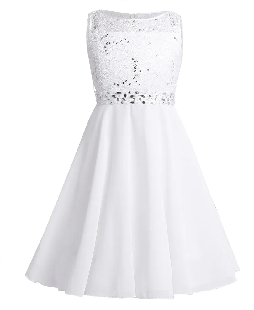 Elegant Children Girls Flower Princess Tulle Lace Dress Infant Kids Party Bridesmaid Ball Gown Tutu Dresses Children Clothes