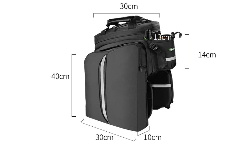 ROCKBROS Bike Panniers Carrier 3 In 1 Bicycle Trunk Bags Waterproof MTB Road Cycling Rear Rack Bag 35L Travel Luggage Cargo Bags