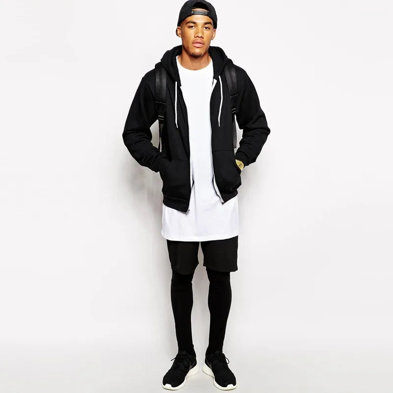 2026 Brand New Clothing Mens Black Mens Long T shirt Tops Hip Hop Man T-shirt Short Sleeve Casual Men Tee shirts For Male