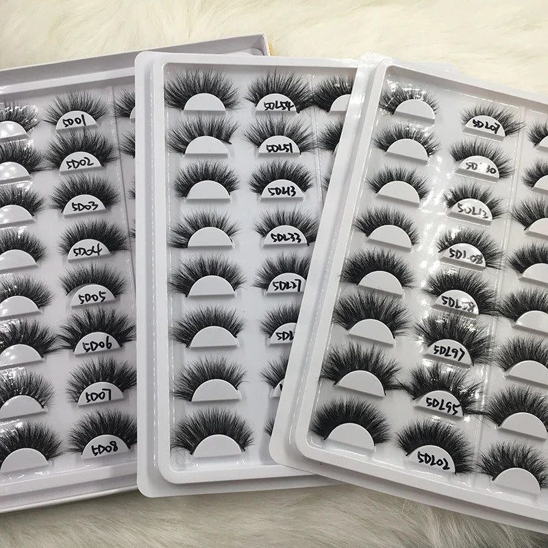 FDshine 2024 New Custom Packaging 16 Pairs Mink Eye Lashes With Lashes Book 20mm 22mm