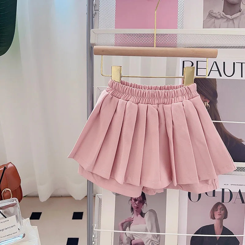 Girls Small Fragrant Wind Set Spring and Autumn New College Wind Small Fragrant Wind Top Pleated Skirt Two-piece Set