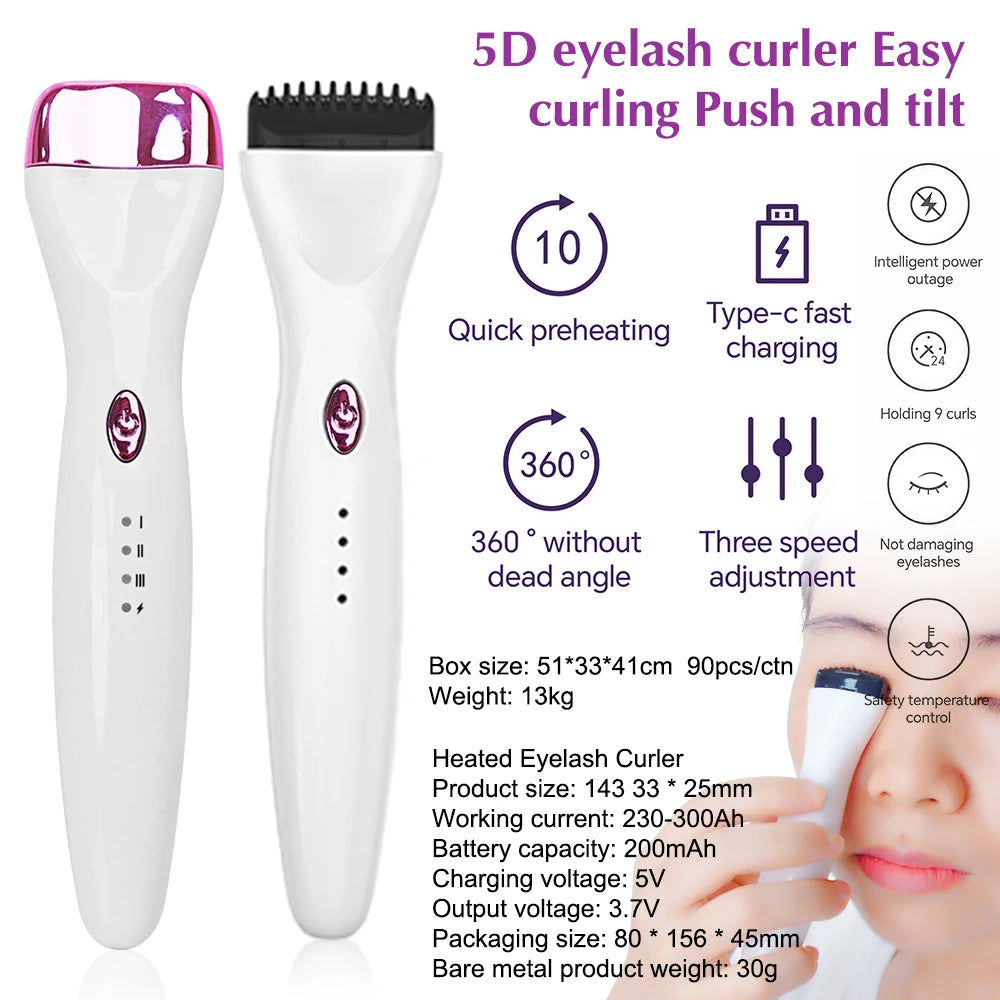 Wholesale Electric Heated Eyelash Curler Professional Eye Lashes Curler Heat Naturally Curling