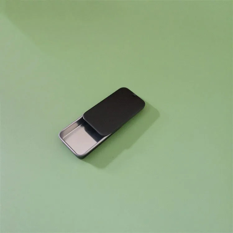 60X34X10mm 10g Silver White Black Empty Flat Slide Top Containers Lip Balm Solid Cologne Cosmetic Candy Tins Box Sliding Tin Can