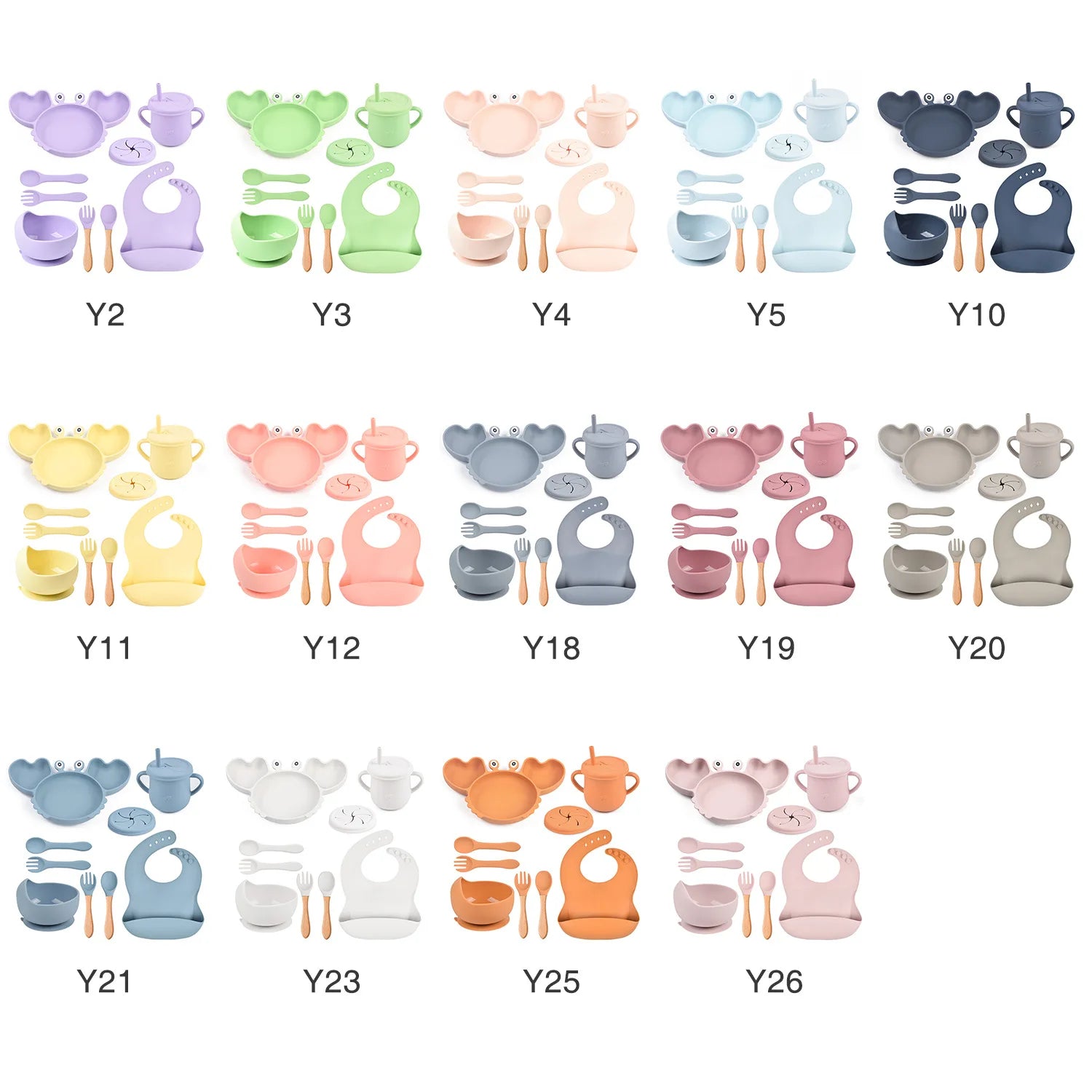 BPA Free New Born Gift Products Baby Feeding Set for Kids Silicone Dinnerware Sets for Toddler