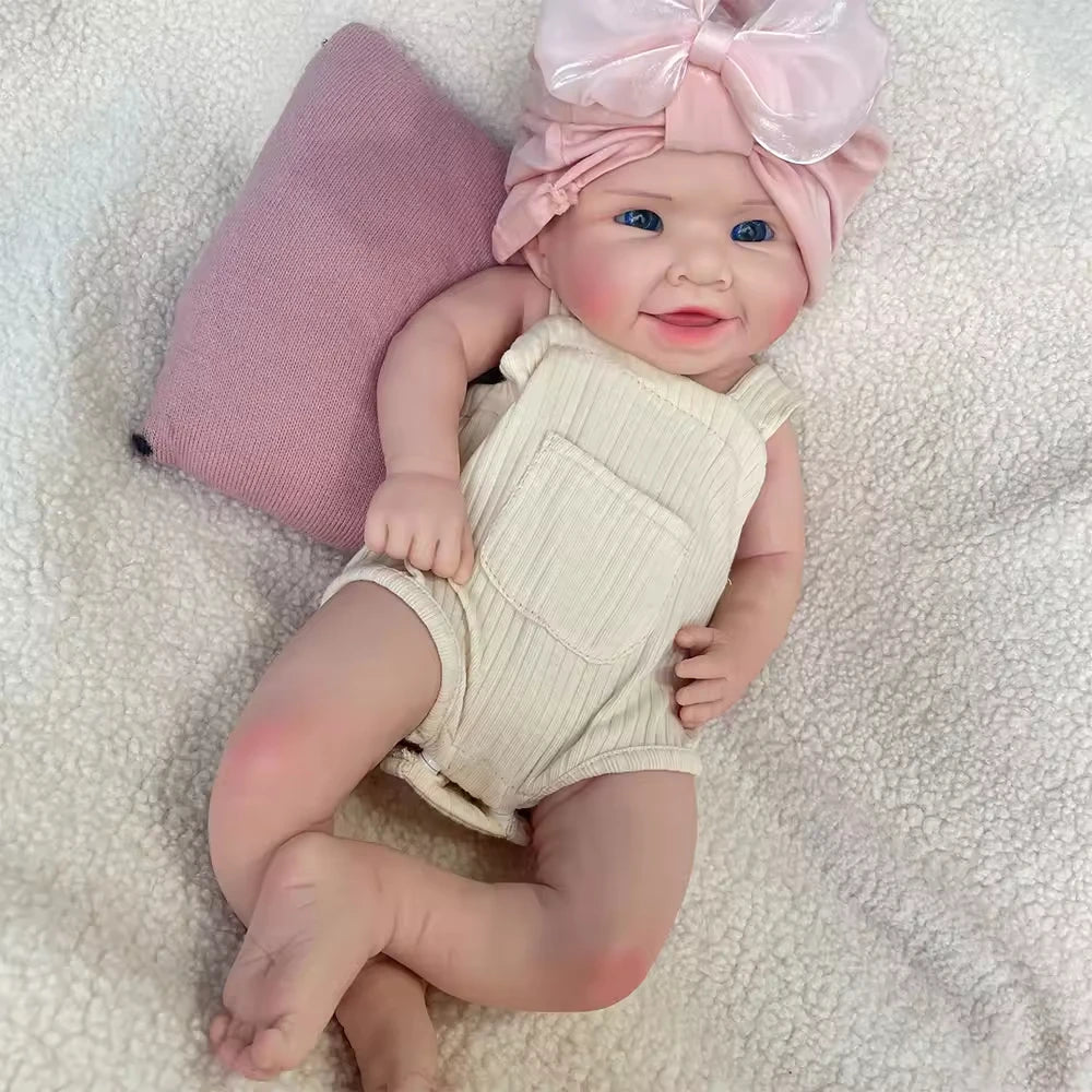 Chubby 20inch Full Silicone Reborn Baby Dolls for Girl Tan Skin Cute New Born Open Mouth Dolls Festival Gifts Age 3+