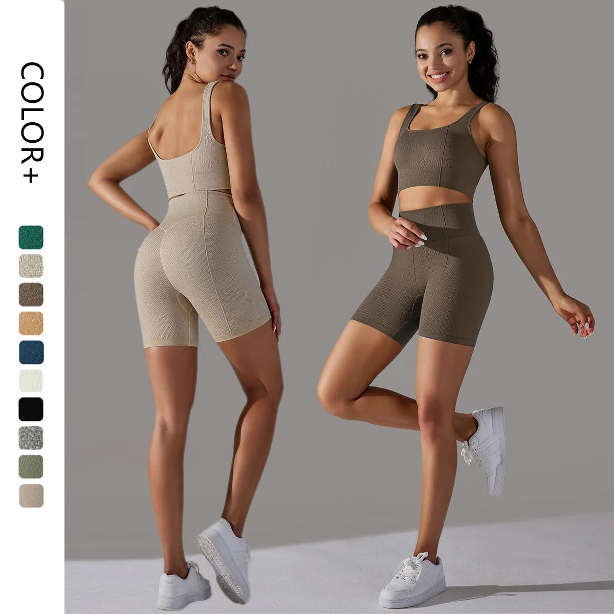 Custom Logo Gym Fitness Sports Two Piece Wear Outfit Yoga Top and Sportswear Suit Yoga Set for Women