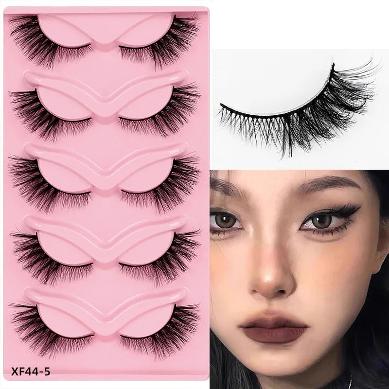 New Design Foxy Winged Cat Eye Lashes Angel Wing Natural Silk Lash Faux Mink fox Eye Lashes With Private Label