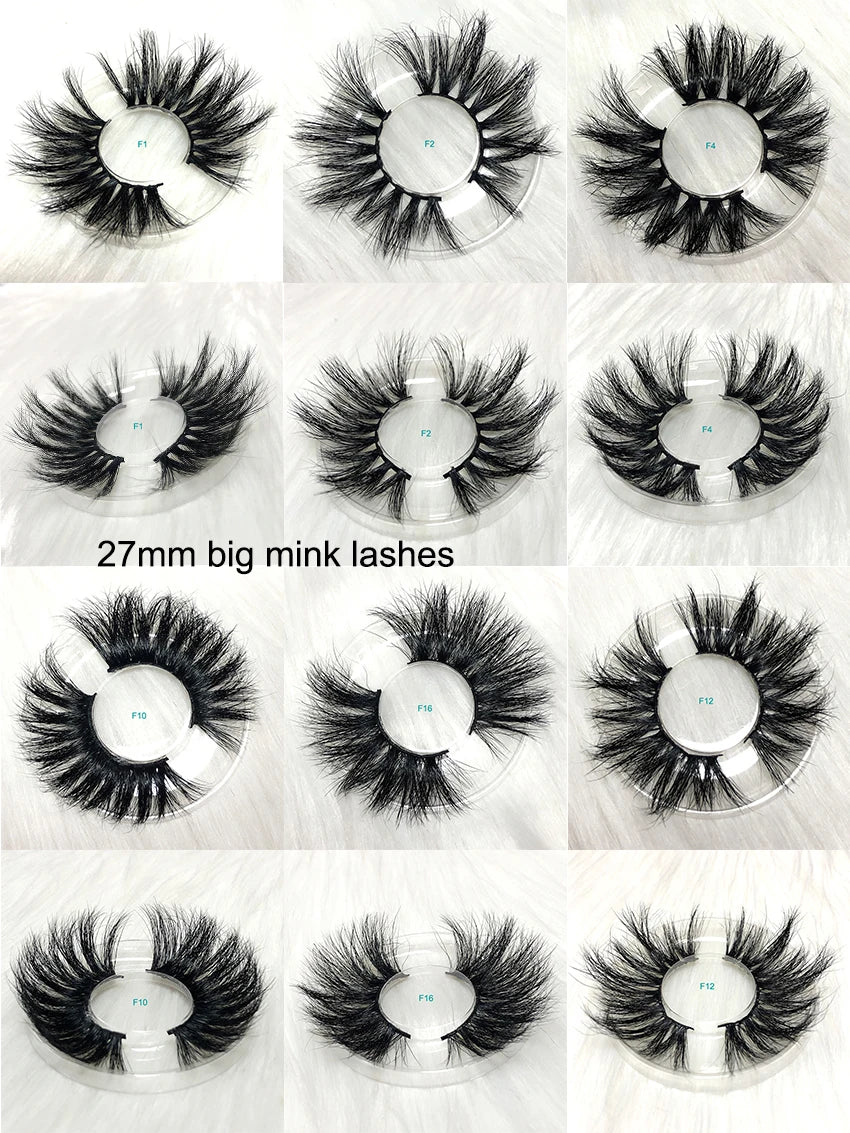 New Design Custom Eyelash Packing Set 3d Mink False Eye Lashes Own Brand 25mm Wholesale Mink Eyelashes
