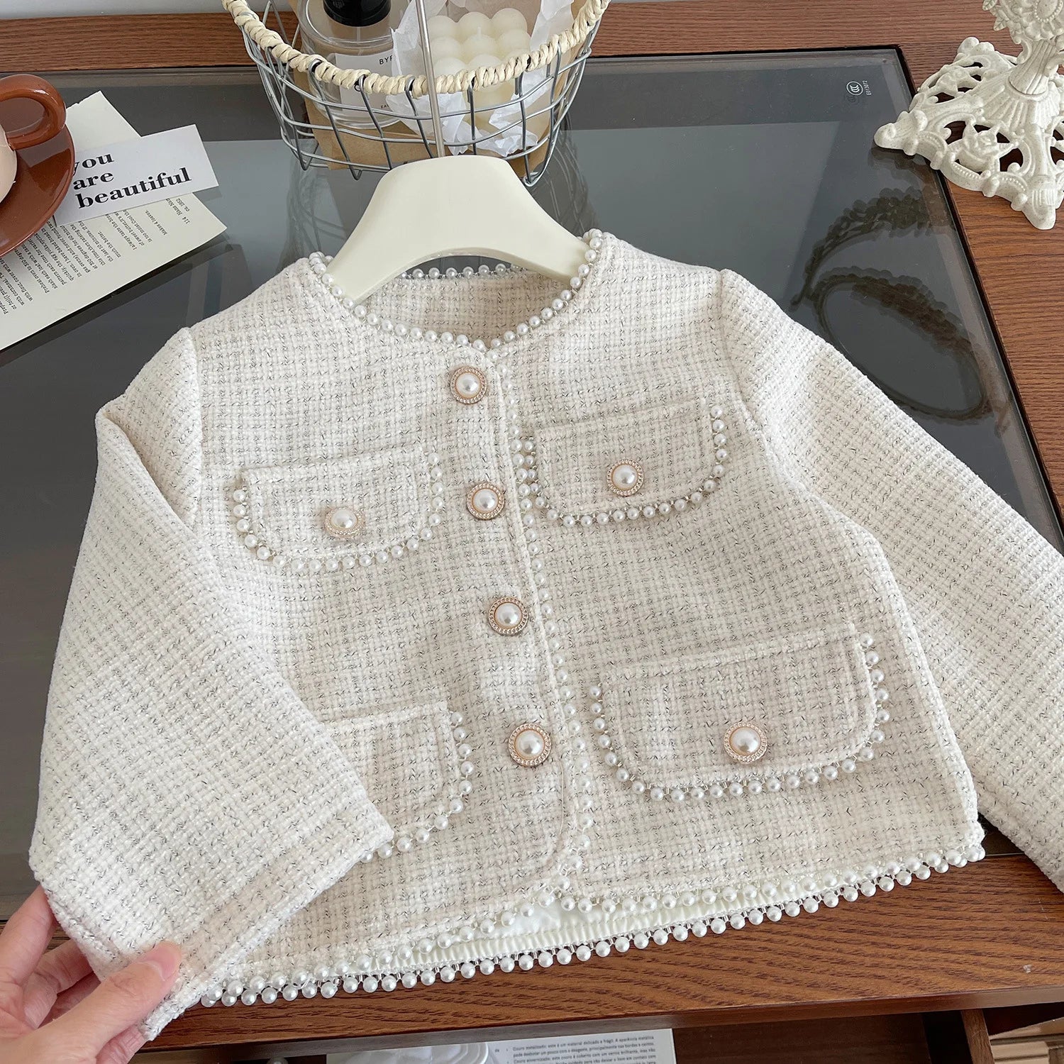Yangqi Spring New Korean Version of Girls Fashion Temperament Small Fragrant Wind Girl Set Pleated Skirt Two-piece Set