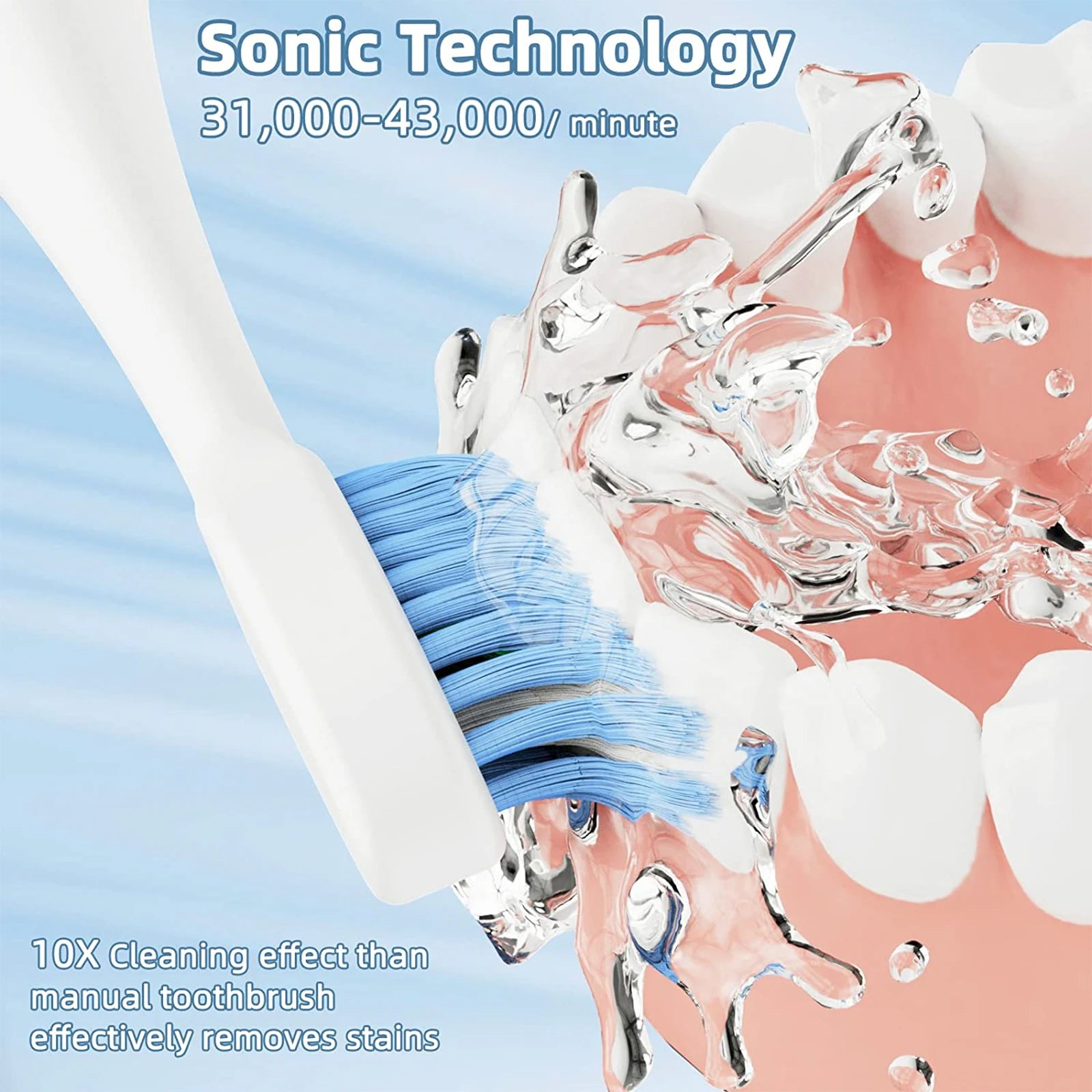 Powered Vibration Tooth Brush Soft Smart Sonic Usb Rechargeable Waterproof Vibrating Electric Toothbrush