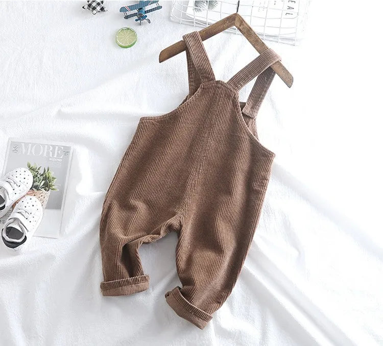 Children Beige Corduroy Pants New Born Baby Boys Girl Long Trousers Spring Jumpsuit Fashion Wear Solid Clothes Overalls for Kids