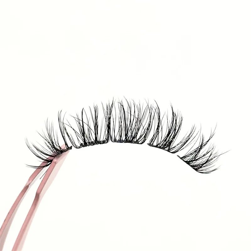Ultra Thin Band Faux Mink Lashes Comfort Lightweight Soft Eyelash Vegan Wispy Synthetic Hair 3D Natural PBT Fiber Cat Eye Lashes