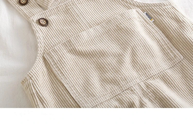 Children Beige Corduroy Pants New Born Baby Boys Girl Long Trousers Spring Jumpsuit Fashion Wear Solid Clothes Overalls for Kids