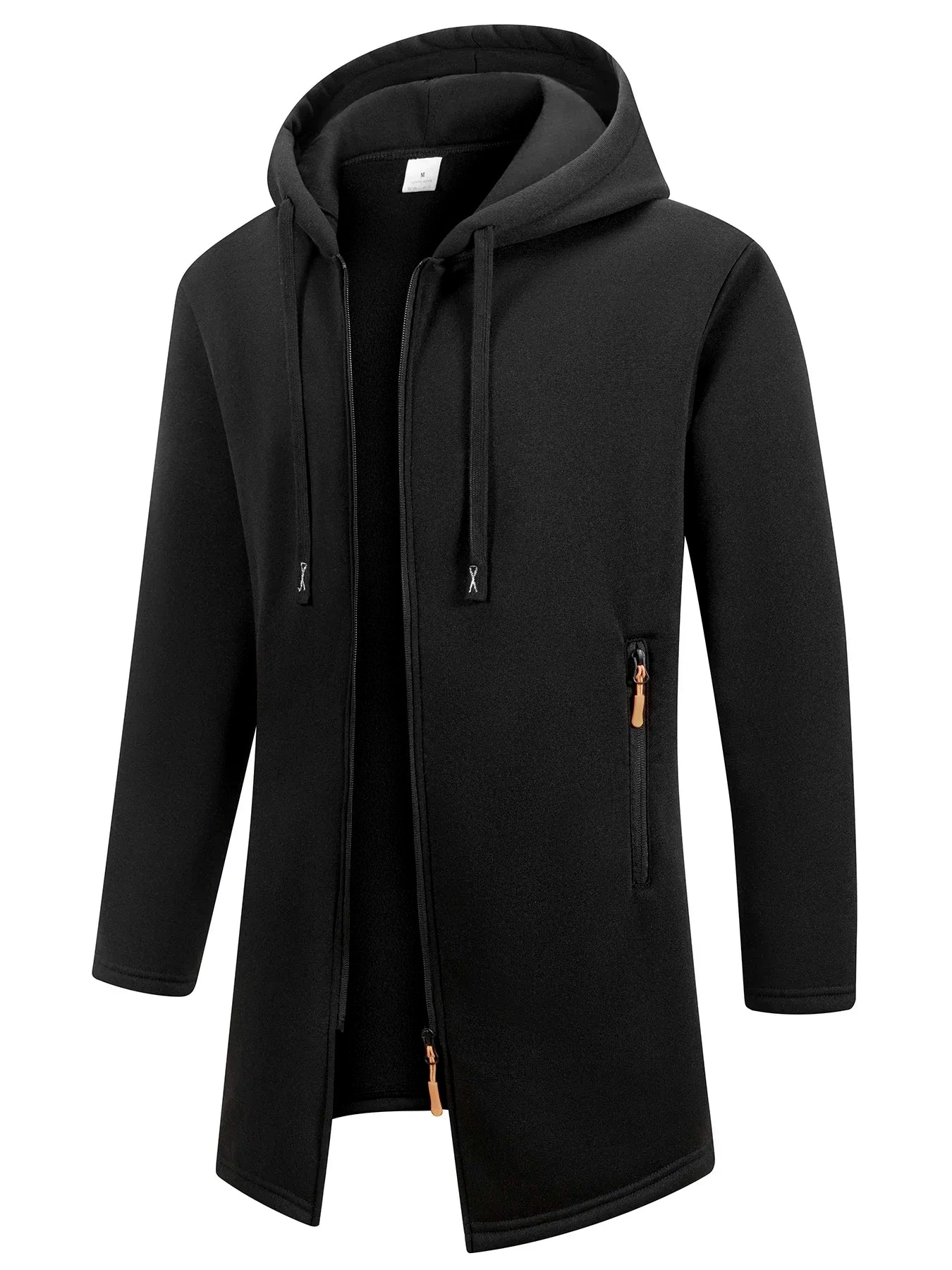 Men's Fleece Hoodies Long Sleeve Sweatwear for Men Zipper Hooded Sweatshirts Loose Autumn Winter Zipper Jacket Coat Warm Sweater