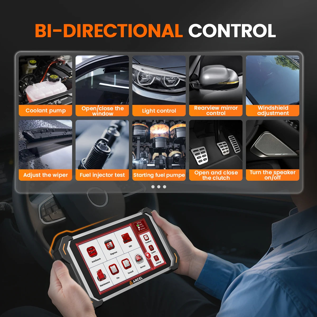 ANCEL DS600 BT Car Bidirectional Scanner Tool All System IMMO ECU Key Coding Diagnostic CAN-FD FCA Auto 34+ Services Code Reader