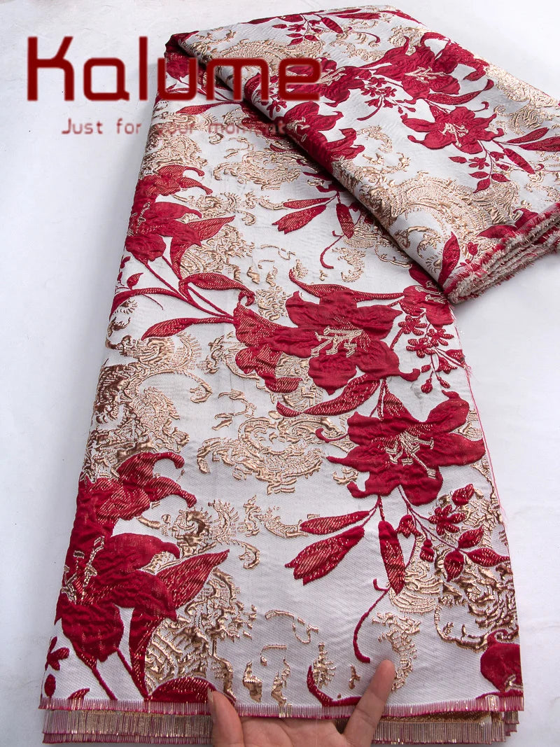 Kalume Lace 2025 Luxury African Brocade Lace Fabric High Quality French Gilding Lace Fabric For Sewing Cloth Party Dress F4442