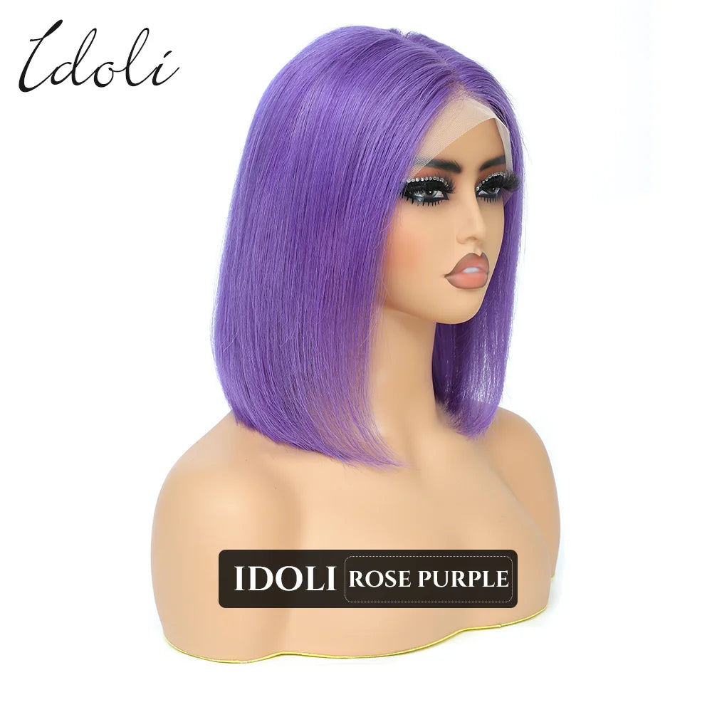 P27/613 Lace Front Wig Human Hair 13x4 Wear And Go Glueless Wigs Human Hair HD Blonde Highlight Lace Front BOB Wig Human Hair