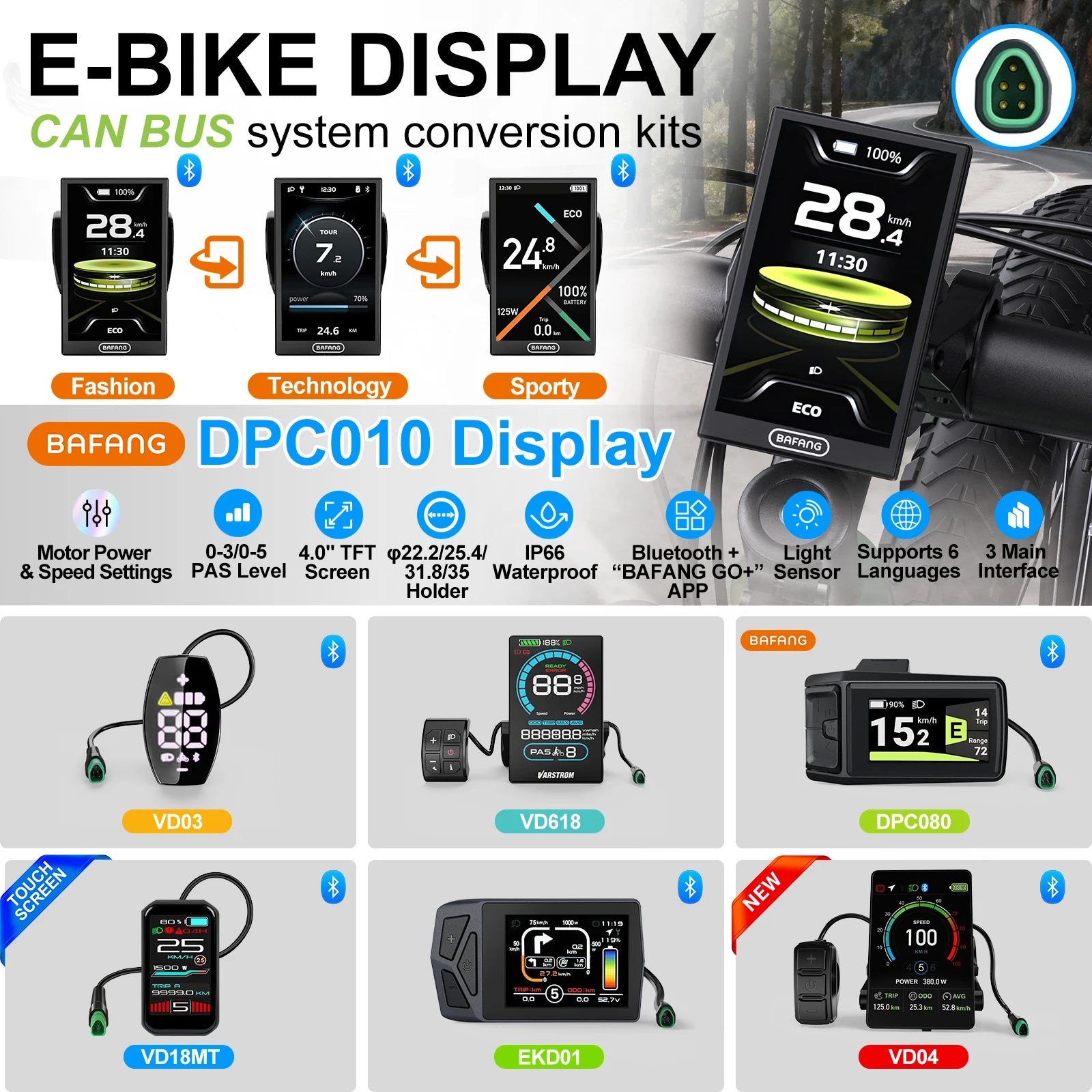 Bafang 52V 1000W BBSHD BBS03 Mid Drive Motor Peak 1450W 8Fun Electric Bike Engine Ebike Conversion with 52V20AH Lithium Battery