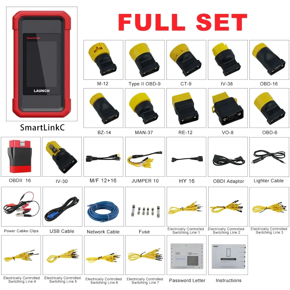 LAUNCH X431 SMARTLINK C HD 24V Heavy Duty Truck Diagnostic Tools Remote Control Works with X431 PRO3S+ V5.0 PRO3 ACE