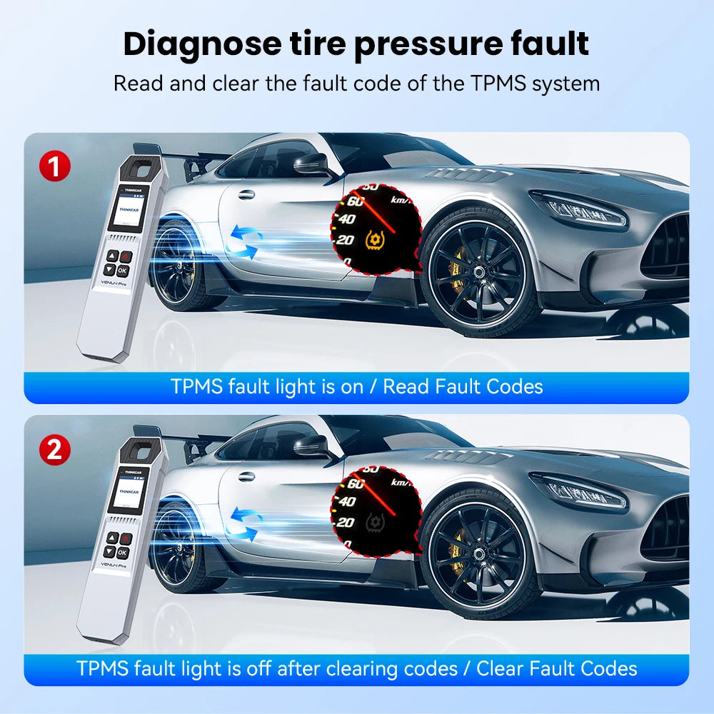 THINKCAR VENU iPro TPMS 315MHz 433MHz Car Tire Pressure Diagnosis Tool Universal Sensor Activation Programming Learning