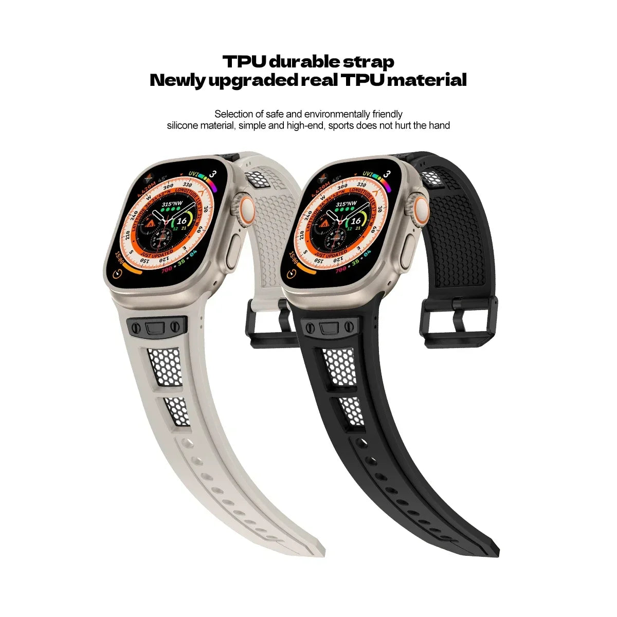 Silicone Strap For Apple Watch Ultra 2 Band 49mm 45mm 44mm 46mm rubber Sport Bracelet correa iWatch Series 11 10 9 8 7 6 5 4  SE