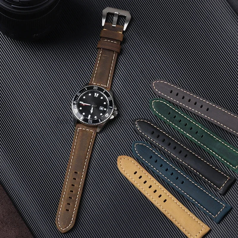 Genuine Leather Watch Strap for Panerai Band Men Women PAM111/441/312 Horse Cowhide Leather Belts 20mm 22mm 24mm 26mm for Casio