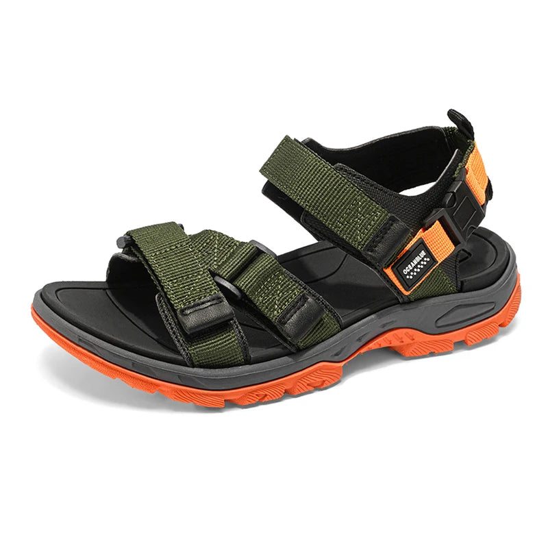Summer Men's Sandals Trendy Casual Outdoor Sport Shoes for Holidays Beach Breathable Wear-Resistant Hiking & Walking Sandals