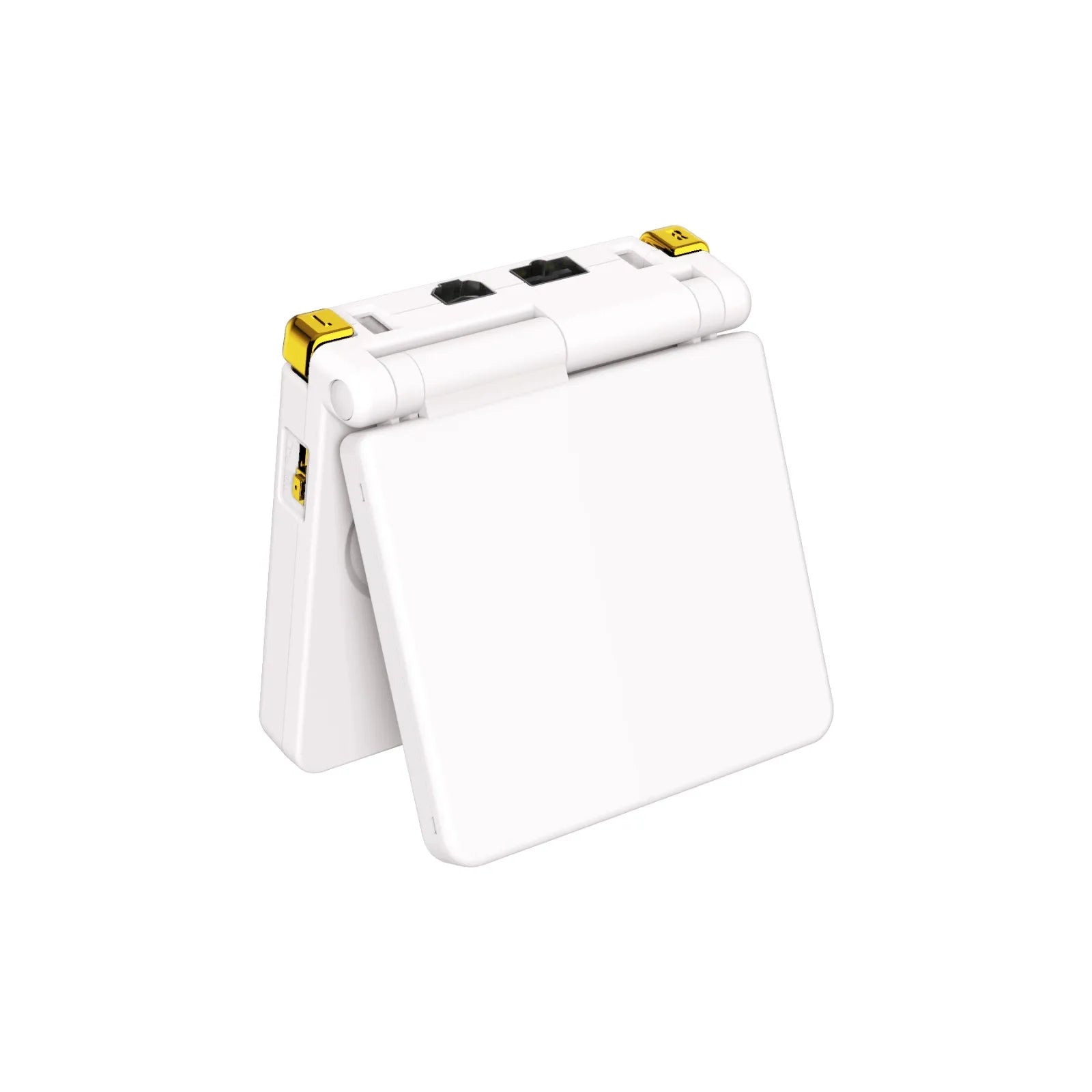 eXtremeRate Chrome Gold & Chrome Silver Full Set Buttons, A B L R Button Power On Off Volume Button D-pad Key for GBA SP Console