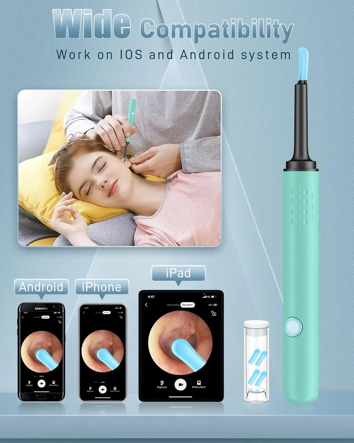 Ear Wax Removal Camera Tool with 1080P HD Lens and 7-Piece Cleaning Kit for Adults
