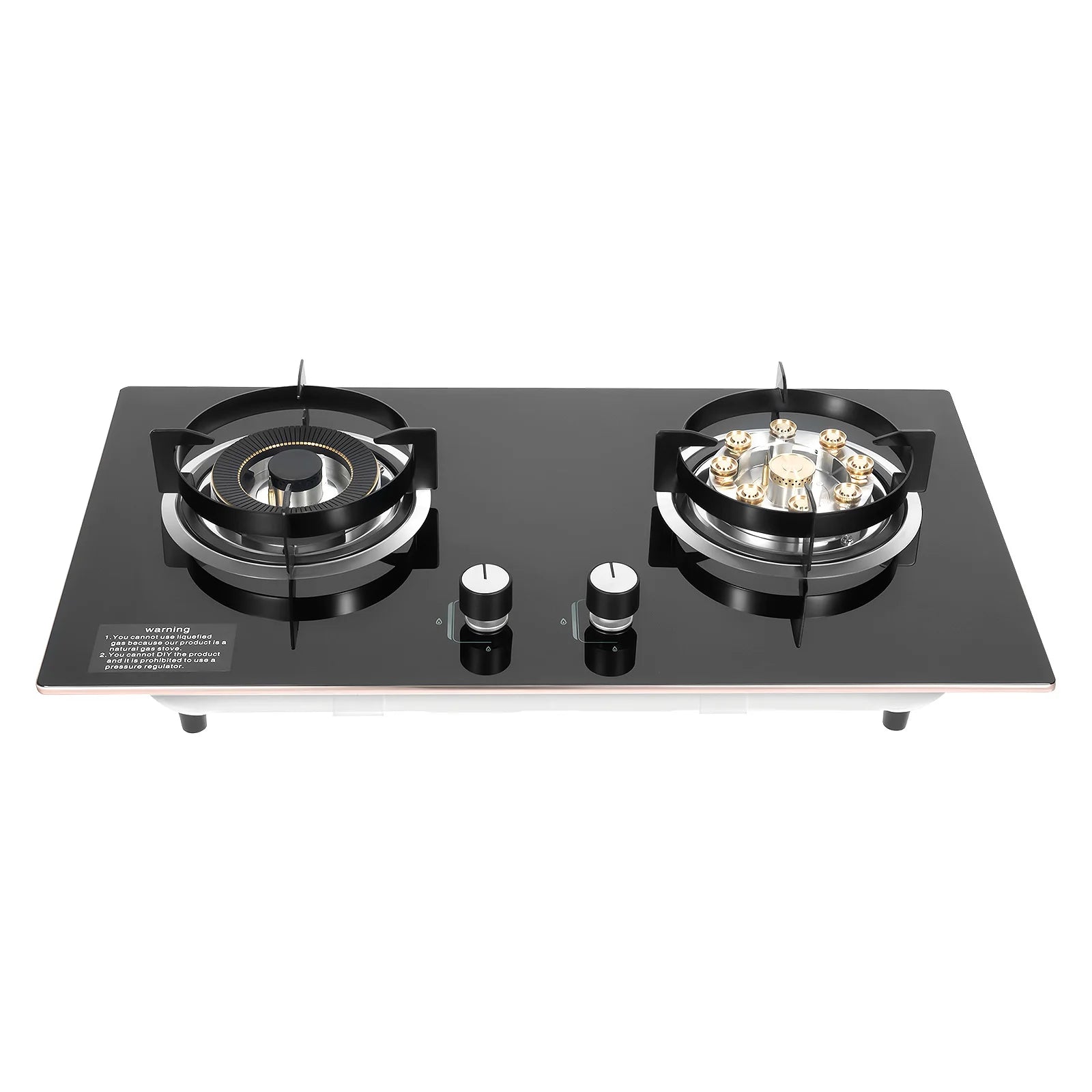 4.2KW+5.2KW Household Double Stove Hob Built in Gas Stove 2 Grade Dual-purpose Burner Natural Gas Tempered Glass Gasfornuis