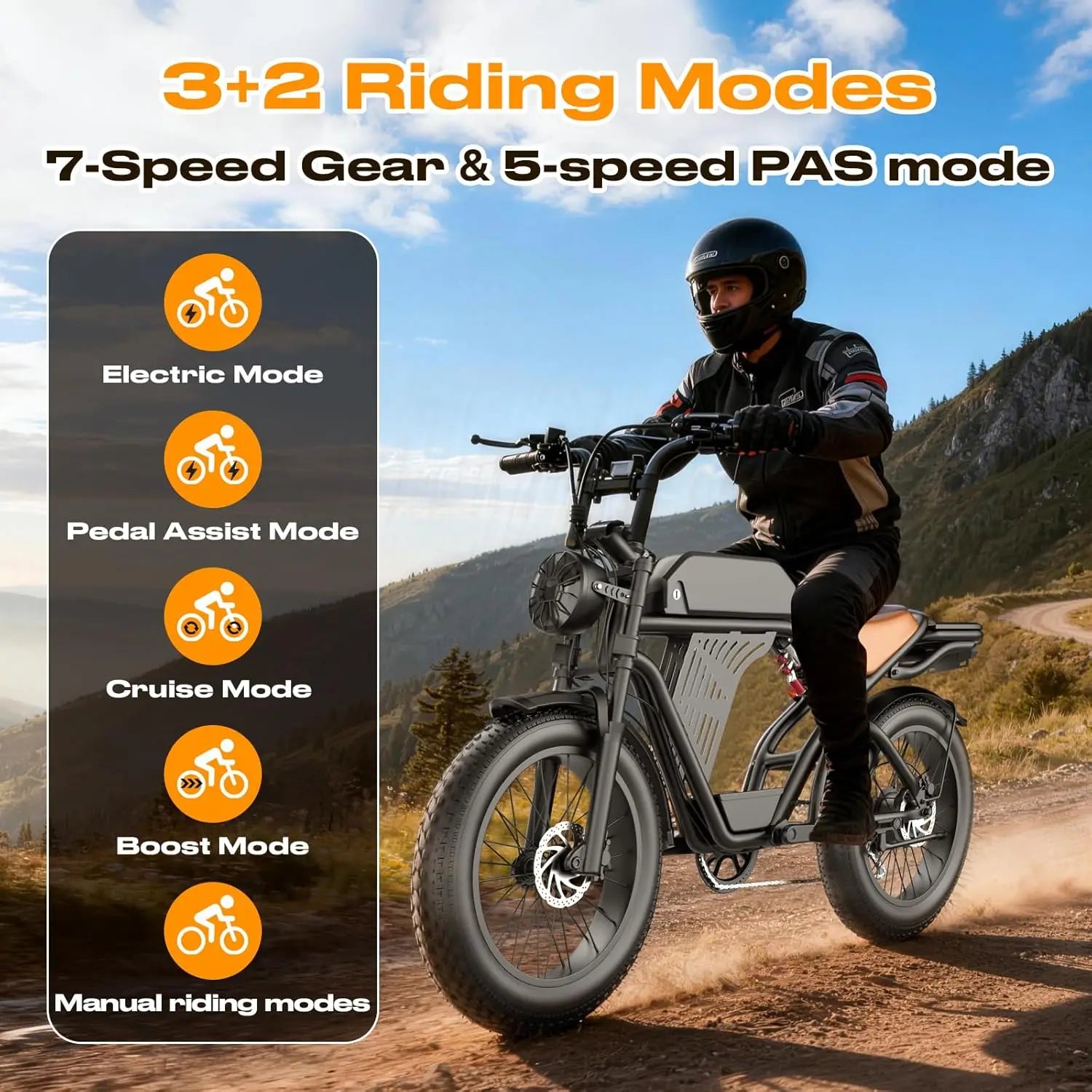 Electric Bike for Adults, 2000W Peak 30MPH 48V/25AH E-Bike,65 Miles Electric Motorcycle with NFC & Password Unlock,, Customized