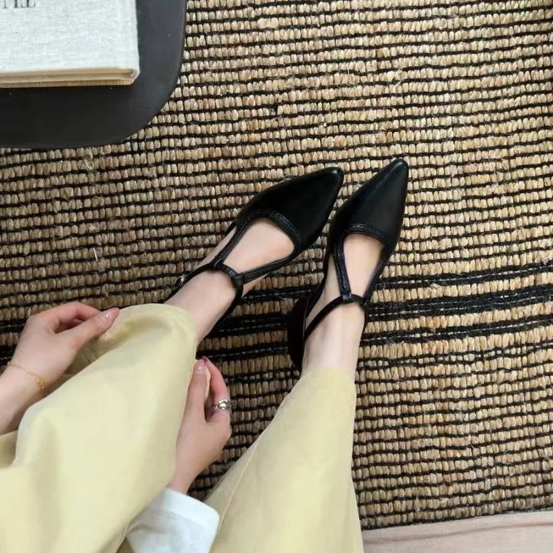 Summer fashion pointed-toe women's sandals  Leather shoes with comfortable and elegant heels  Available in strap style
