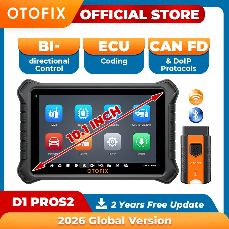 OTOFIX D1 PROS2 Diagnostic Scanner ECU Coding BiDirectional Control Bluetooth Diagnostic Tools 2 Years Free Update  OBD2 Scanner