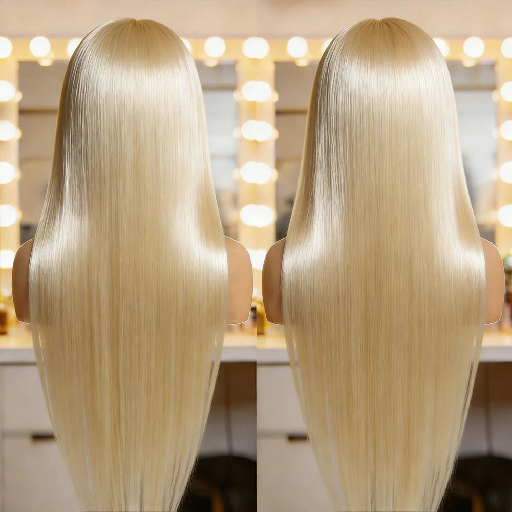 250 Density Straight Human Hair Wigs Blonde 613 HD Lace Frontal Wig 13x6 40 Inches Lace Front Wig Brazilian 100% Human Hair Wigs