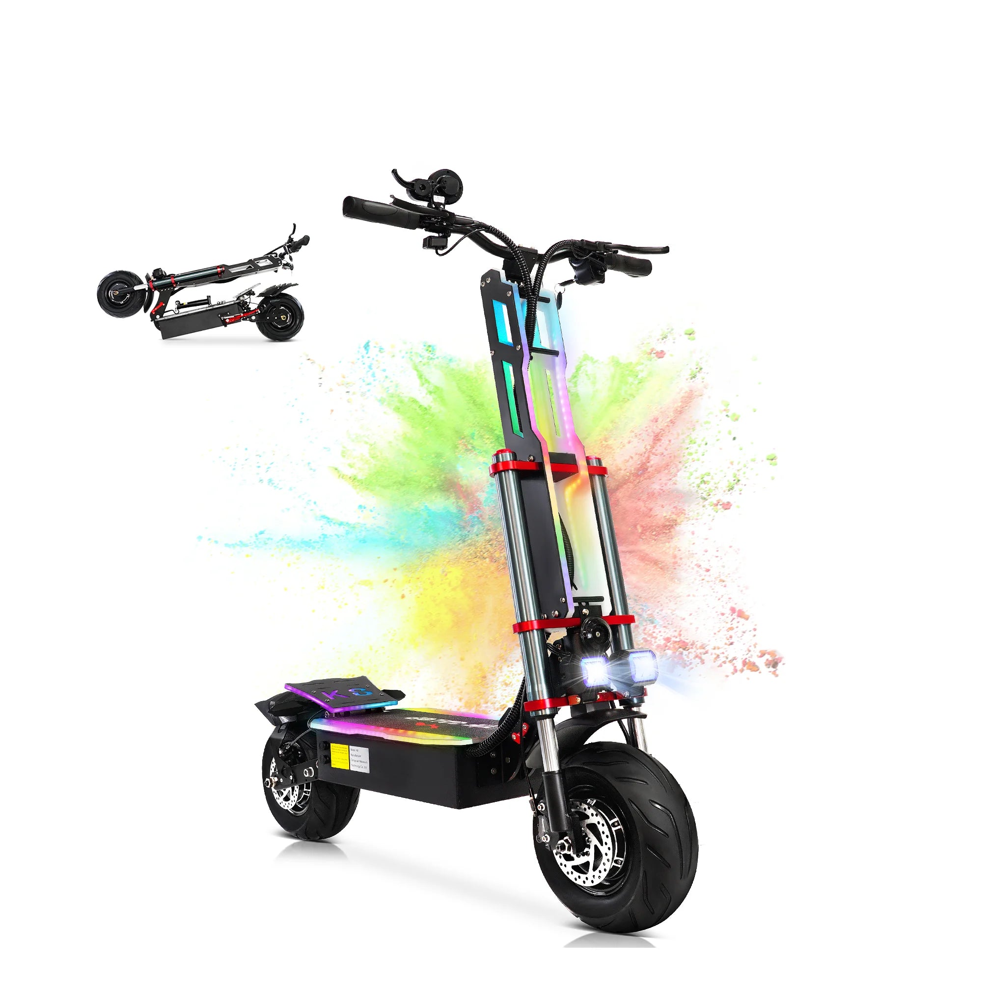 TIFGALOP K8 Adult Foldable Electric Scooter 12 Fat Tireh tire,E-mountain scooter 3000W*2 Motor 60V38AH Battery City Escooter