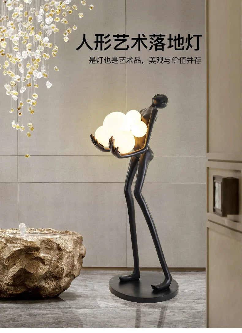 Nordic Humanoid Floor Lamp Sculpture Design Exhibition Hall Decoration Living Room LampS Styling Lamp Halloween Lamp BedroomLamp