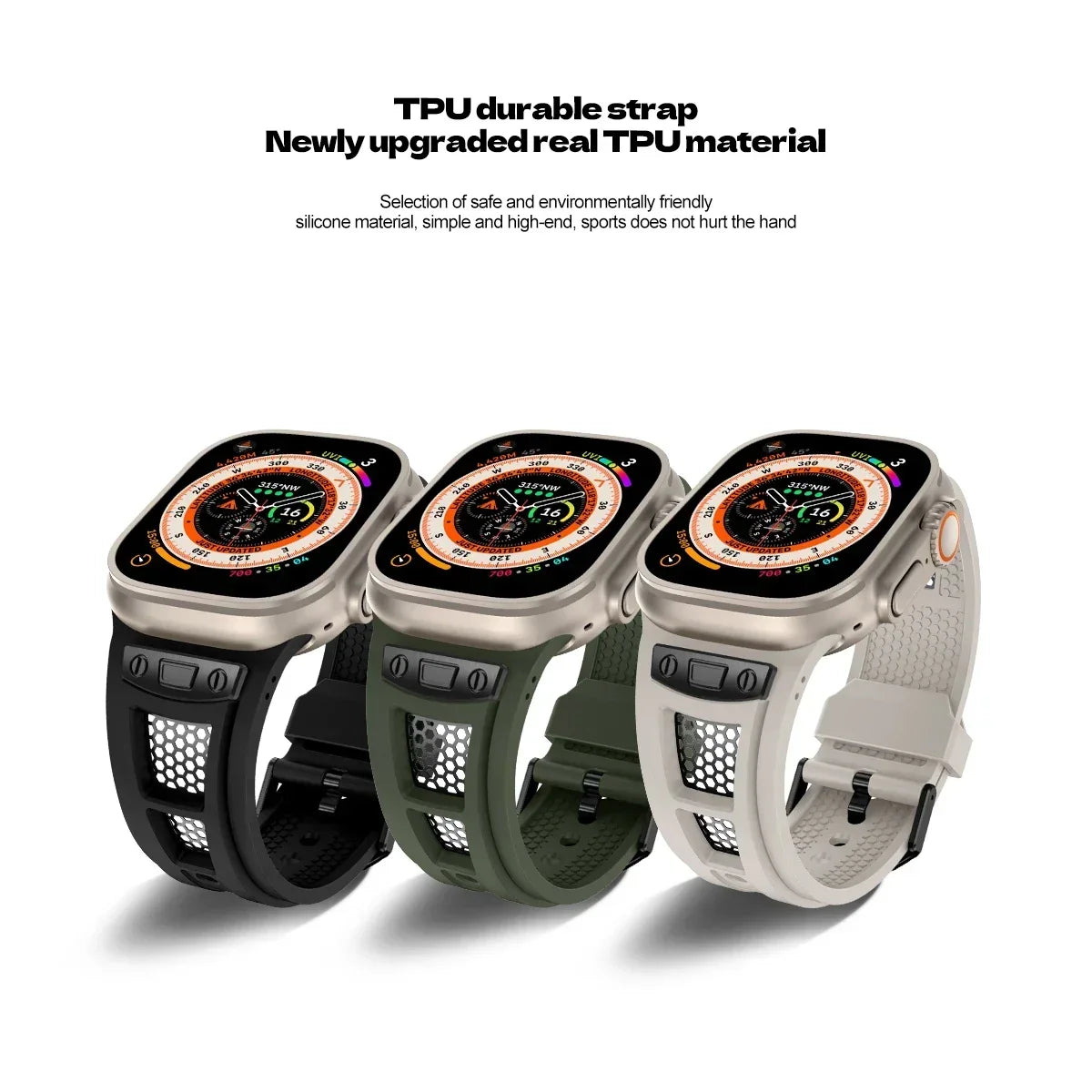 Silicone Strap For Apple Watch Ultra 2 Band 49mm 45mm 44mm 46mm rubber Sport Bracelet correa iWatch Series 11 10 9 8 7 6 5 4  SE