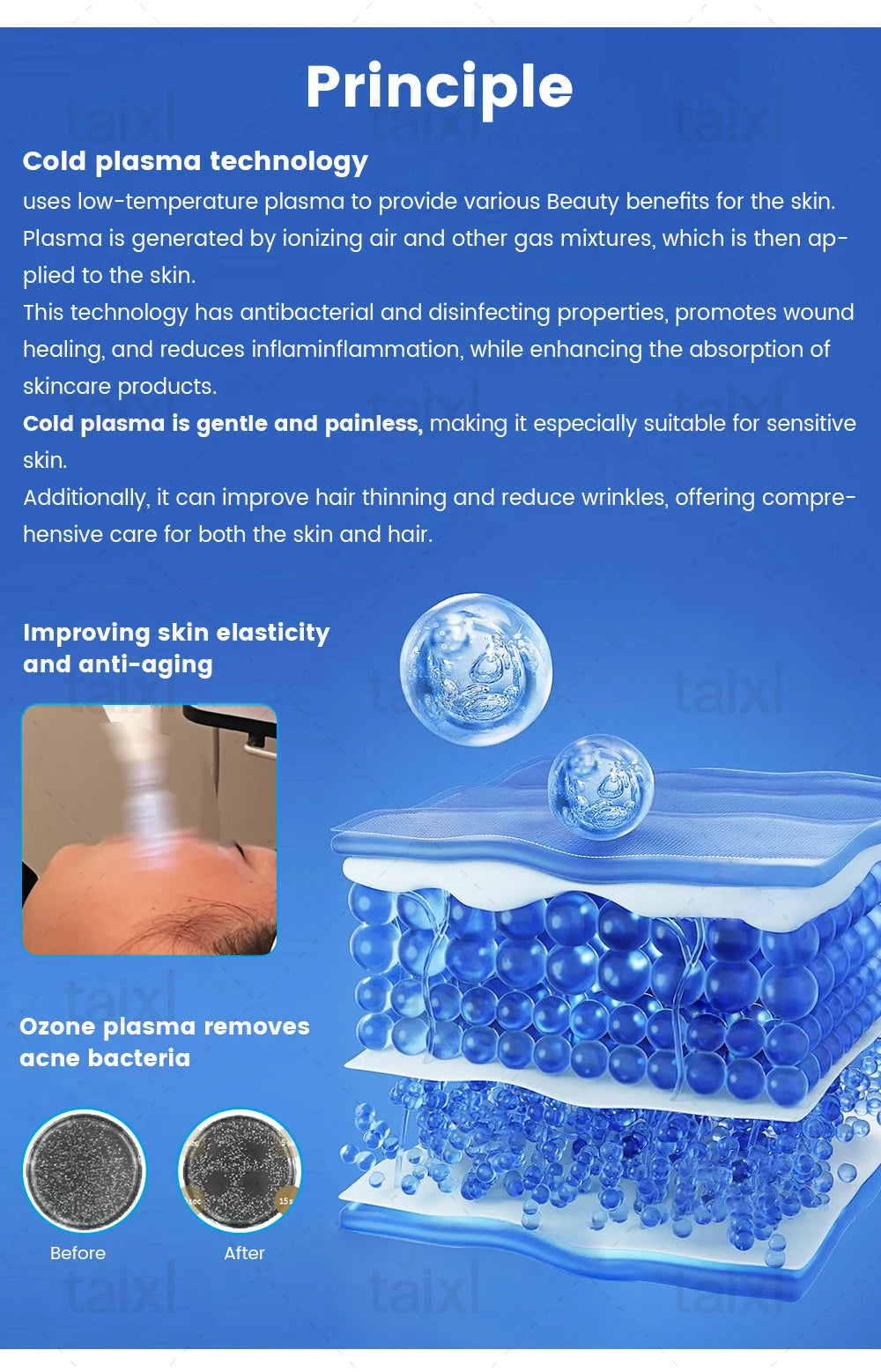 Latest cold and hot plasma 8in1 diamond seal ozone plasma rejuvenation anti-aging beauty machine