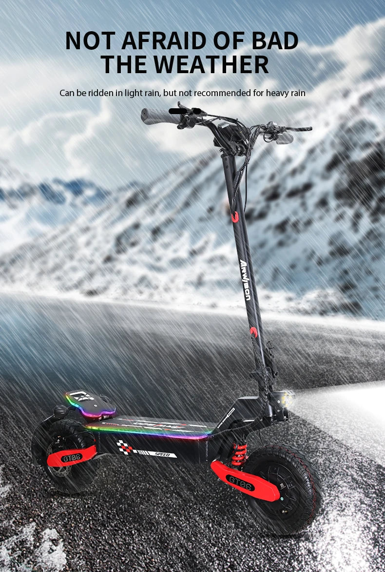 Arwibon GT06Plus Adult Electric Scooter,Speed up to 35MPH, 52V23.4AH ,11 Inch Off-Road Tires, Foldable Sports Commuter E-Scooter