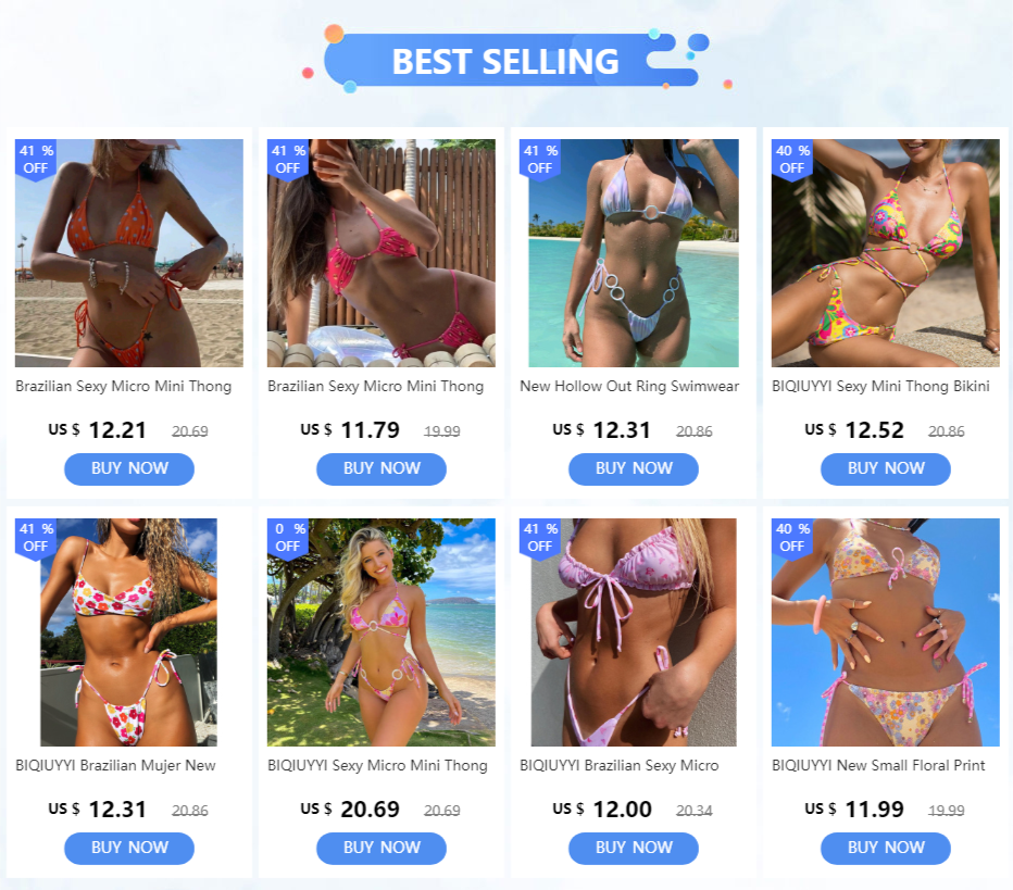 Brazilian Sexy Micro Mini Thong Bikini Set String Bandage Swimwear Women Beachwear Backless Swimsuit Triangle Push Up Biqiuni
