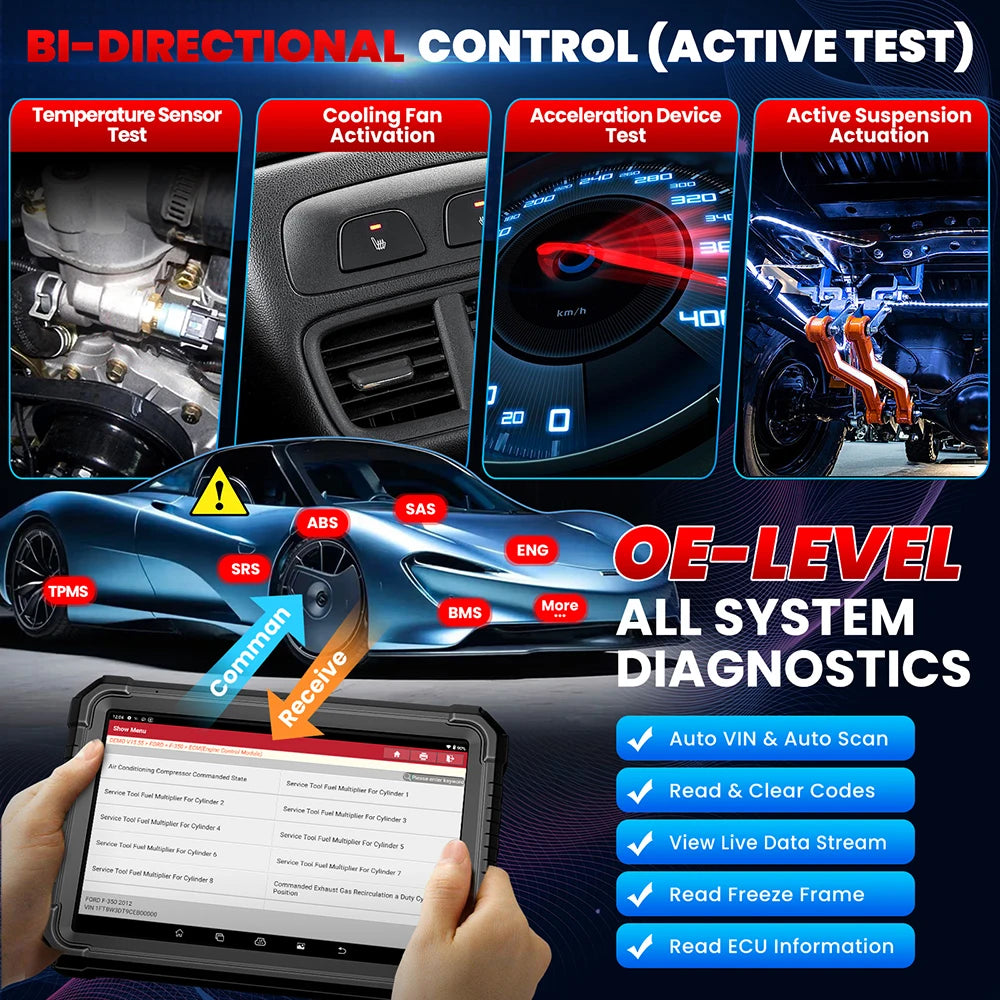 LAUNCH X431 PRO3S+ELITE SmartLink C OBD2 Scanner CAN FD DOIP Car Diagnose Tool J2534 Programming Topology Mapping for FCA SGW